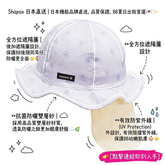 適合戶外活動與防曬需求的 Shapox 嬰兒帽,兼具美學與實用。