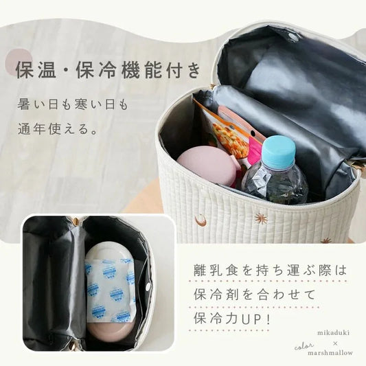 具備大開口設計,方便拿取物品之嬰兒奶瓶袋。