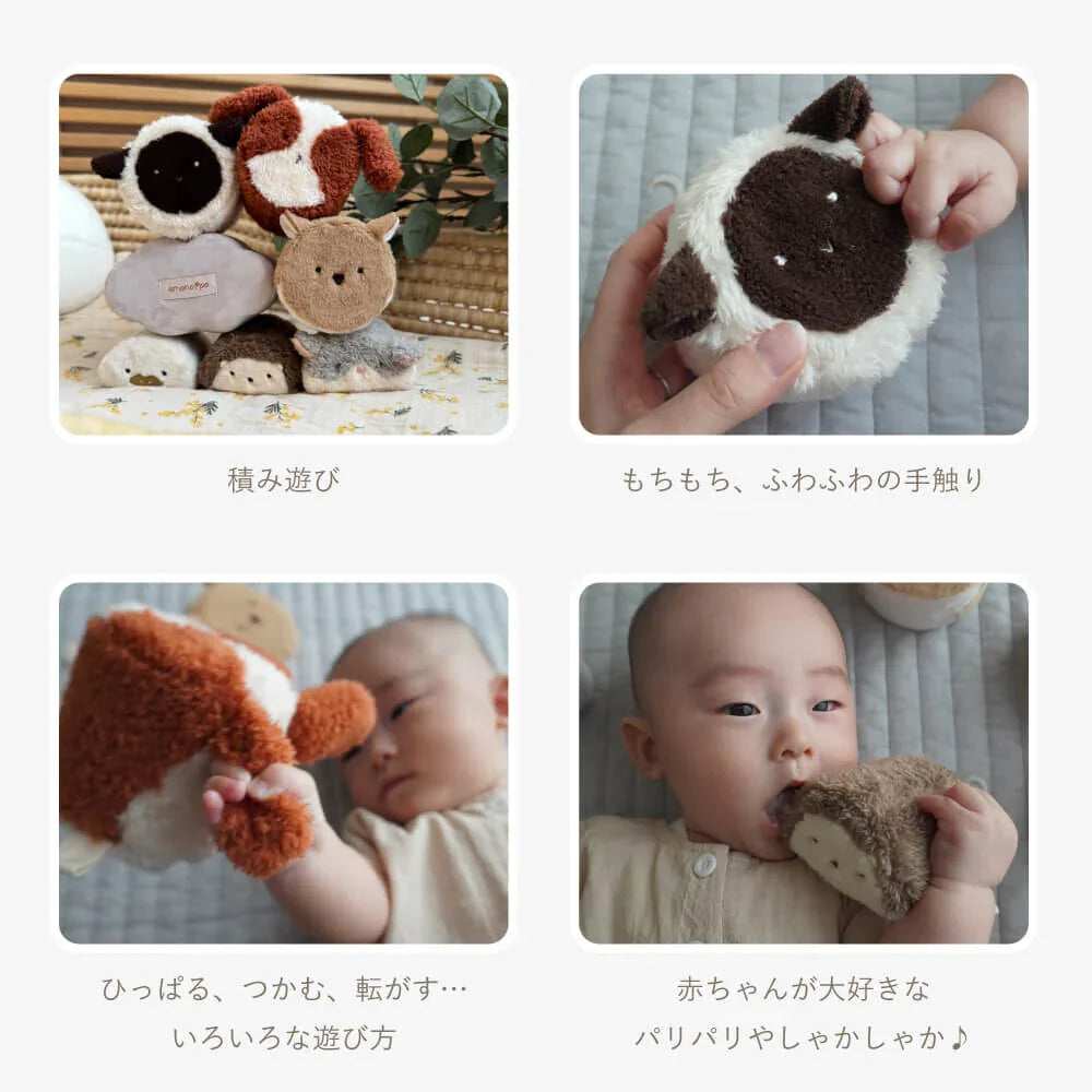 具備療癒麻糬福娃圖案設計之日系布藝玩具