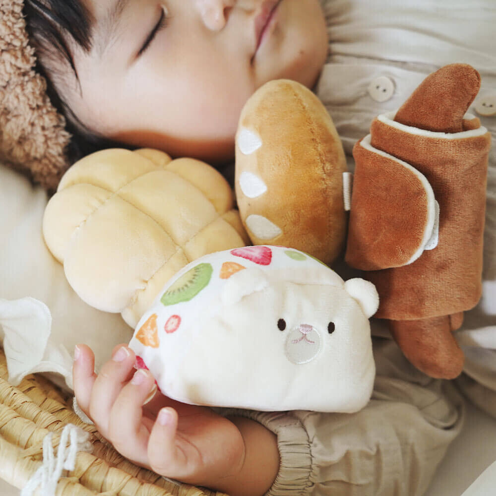 [現貨] 日本直送 Amanoppo 嬰兒布製小熊君的現烤麵包手鈴禮盒 - BB Dressup