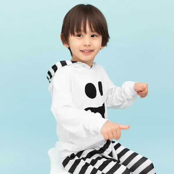 [現貨] 日本直送 Brightlele 童裝萬聖節白色幽靈衛衣配長褲 (110cm) - BB Dressup