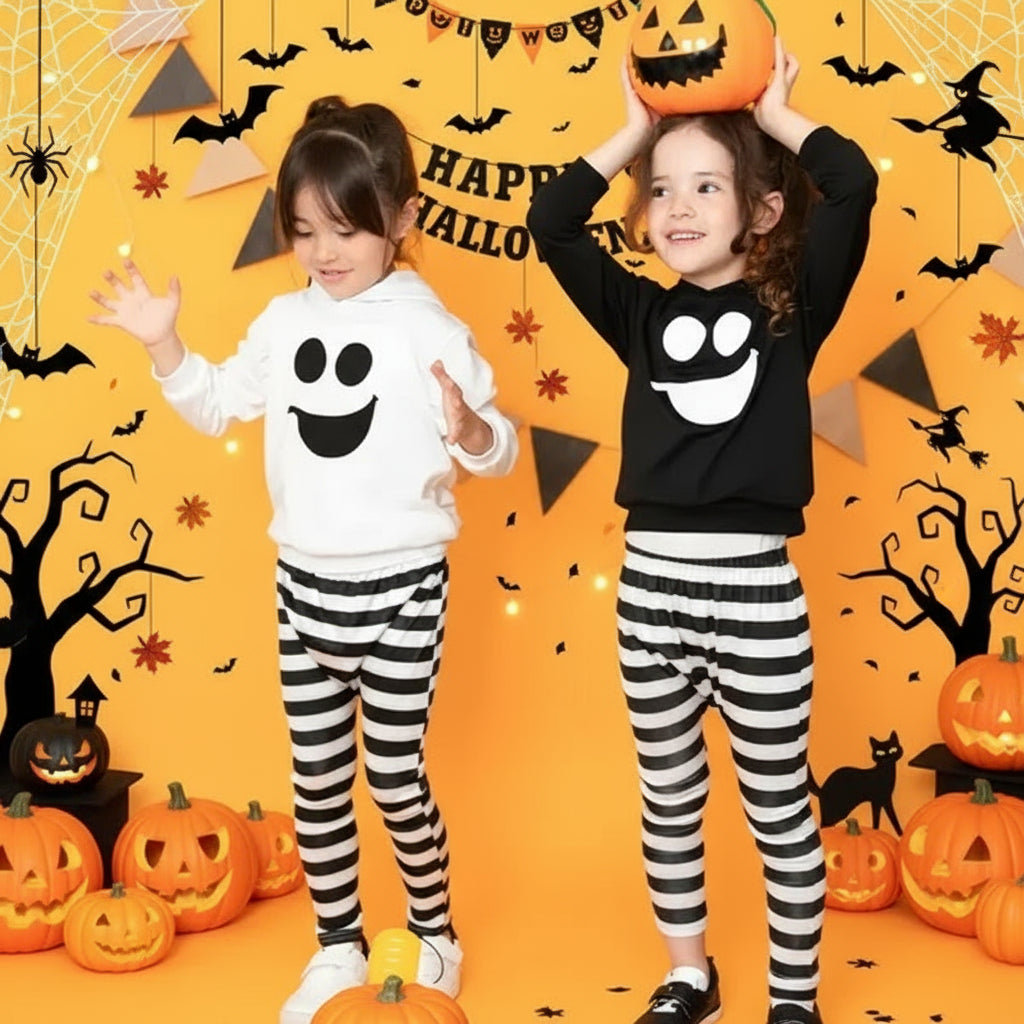 [現貨] 日本直送 Brightlele 童裝萬聖節黑色幽靈衛衣配長褲 (100-110cm) - BB Dressup