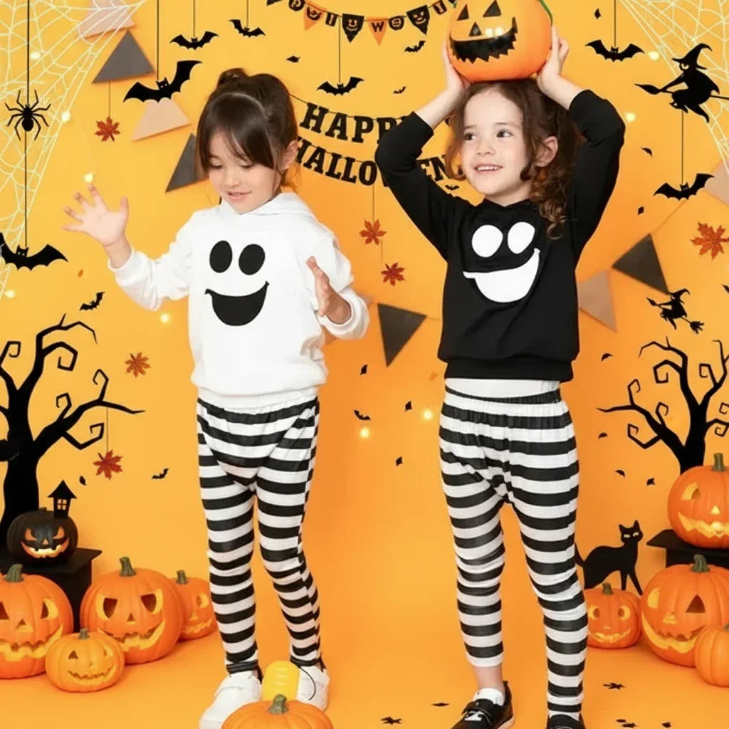 [現貨] 日本直送 Brightlele 童裝萬聖節黑色幽靈衛衣配長褲 (100-110cm) - BB Dressup