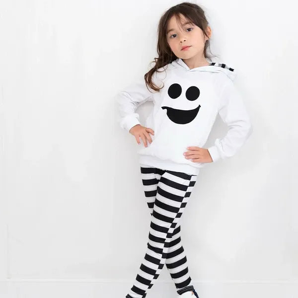 [現貨] 日本直送 Brightlele 童裝萬聖節白色幽靈衛衣配長褲 (110cm) - BB Dressup