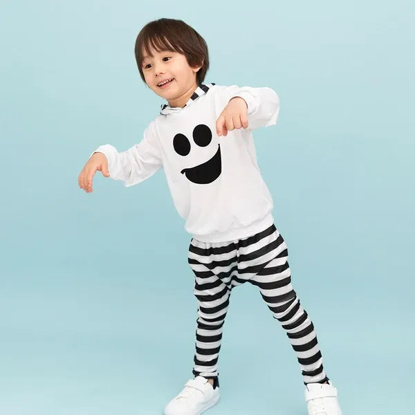 [現貨] 日本直送 Brightlele 童裝萬聖節白色幽靈衛衣配長褲 (110cm) - BB Dressup