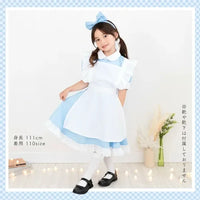 [現貨] 日本直送 Brightlele 女童粉藍萬聖節愛麗絲女僕圍裙套裝 (110cm) - BB Dressup