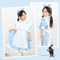 [現貨] 日本直送 Brightlele 女童粉藍萬聖節愛麗絲女僕圍裙套裝 (110cm) - BB Dressup