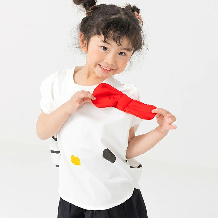 [現貨] 日本直送 Hello Kitty 嬰兒白色100%純棉針織短袖上衣 (90-110cm) - BB Dressup