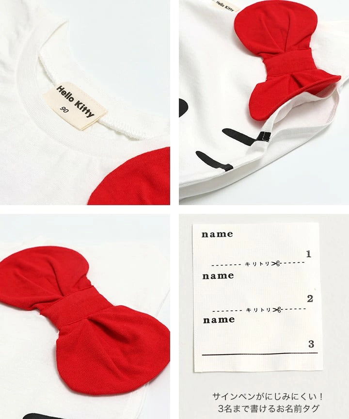 [現貨] 日本直送 Hello Kitty 嬰兒白色100%純棉針織短袖上衣 (90-110cm) - BB Dressup