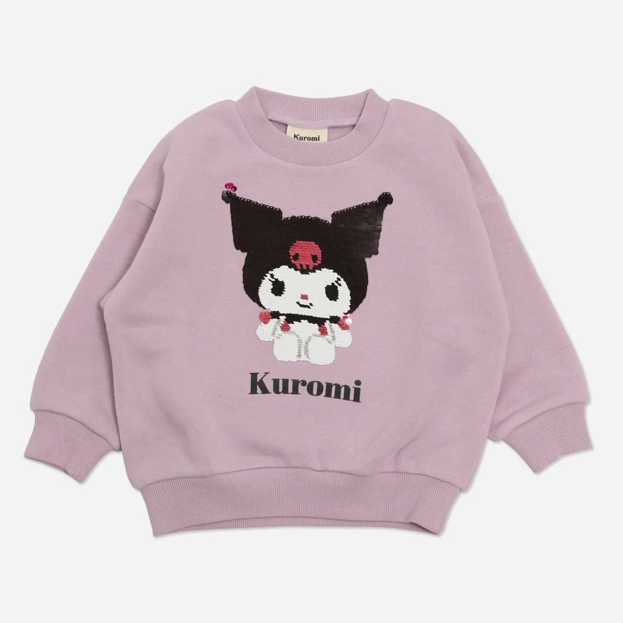 [現貨] 日本直送 Kuromi 幼童粉紫色珠片長袖衛衣 (80-90cm) - BB Dressup