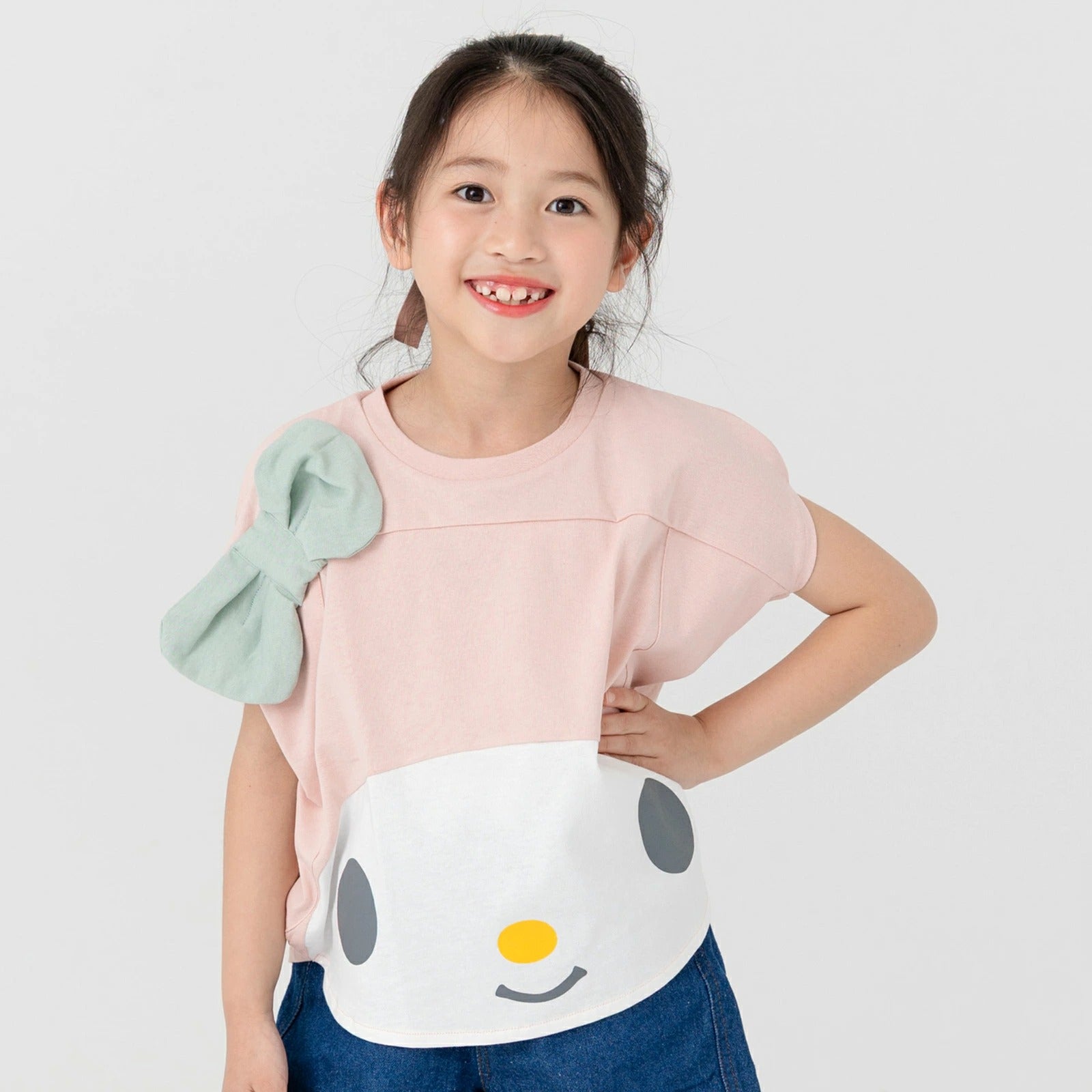 [現貨] 日本直送 Miffy 嬰兒粉紅100%純棉針織短袖上衣 (90-110cm) - BB Dressup