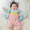 [現貨] 日本直送 Chil2 嬰兒粉紅牡丹圖案和服造型連身衣/BB衫 (60-80cm) - BB Dressup