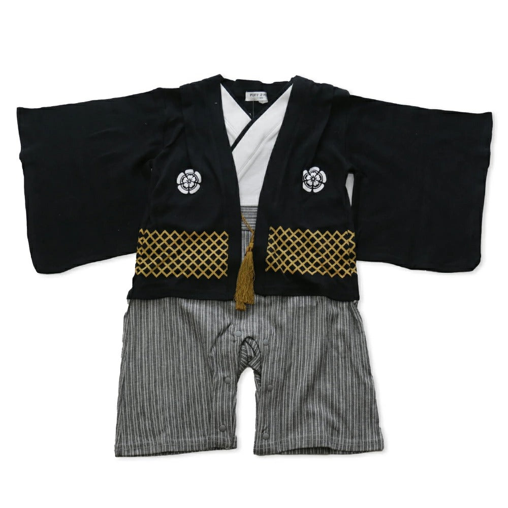 [現貨] 日本直送 Chil2 嬰兒黑色和服造型連身衣/BB衫 (70-80cm) - BB Dressup