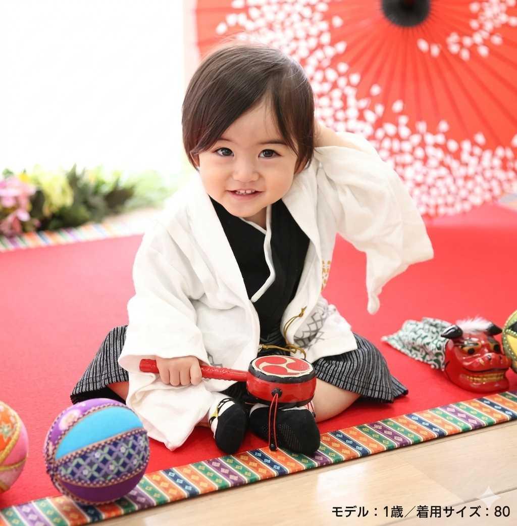 [現貨] 日本直送 Chil2 嬰兒白色和服造型連身衣/BB衫 (70-90cm) - BB Dressup