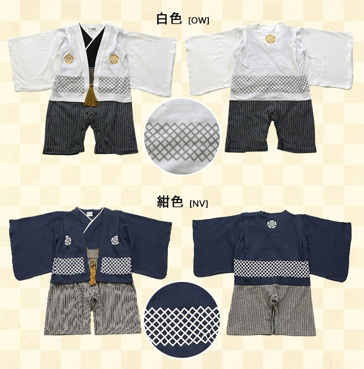 [現貨] 日本直送 Chil2 嬰兒白色和服造型連身衣/BB衫 (70-90cm) - BB Dressup