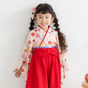 [現貨] 日本直送 Chil2 嬰兒紅色手鞠圖案和服造型連身衣 (90-100cm) - BB Dressup