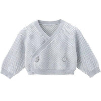 [現貨] 日本直送Combi Mini嬰兒淺藍色針織全棉短身上衣 (50-80cm) - BB Dressup