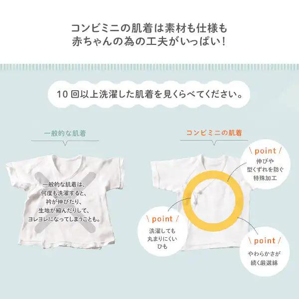 [現貨] 日本製Combi Mini初生嬰兒100%純棉粉紅色小花上衣 - BB Dressup