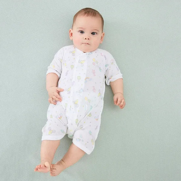 [現貨] 日本直送Combi Mini初生嬰兒100%純棉動物與氣球連身衣 (50-70cm) - BB Dressup
