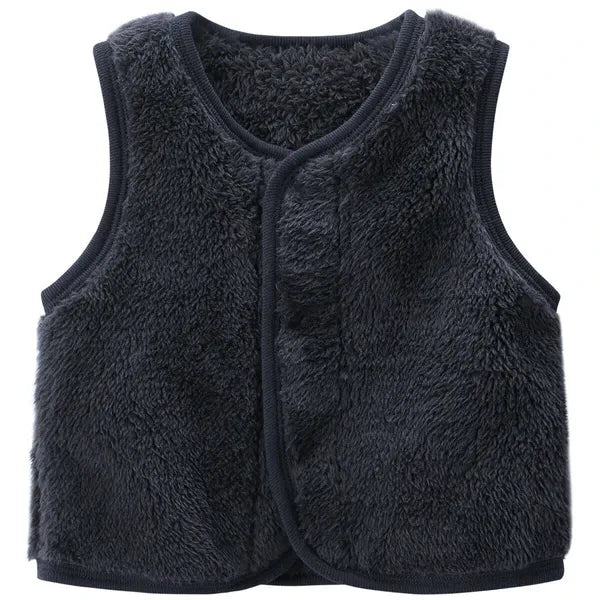 [現貨] 日本直送Combi Mini初生嬰兒海軍藍長絨毛背心外套 (80cm) - BB Dressup