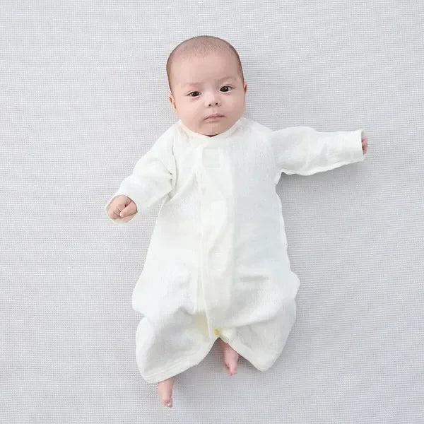 [現貨] 日本直送Combi Mini初生嬰兒針織兩層保暖全身覆蓋連身衣 (50-70cm) - BB Dressup