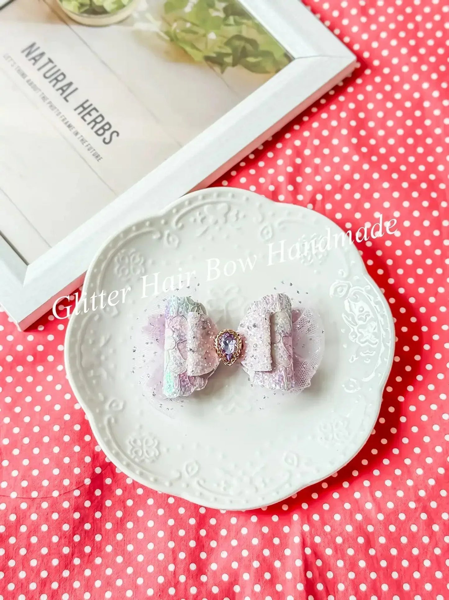 [預購] 香港製造Glitter Hair Bow 薄紗系列頭飾 (共2款) - BB Dressup