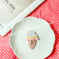 [預購] 香港製造Glitter Hair Bow 雪糕啪夾 (2款) - BB Dressup
