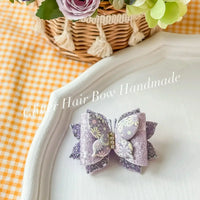 [預購] 香港製造Glitter Hair Bow 蝴蝶頭飾 - BB Dressup