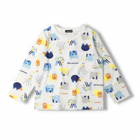 [現貨] 日本製丸高衣料 童裝動物恐龍印花純棉長袖T恤 (120cm) - BB Dressup