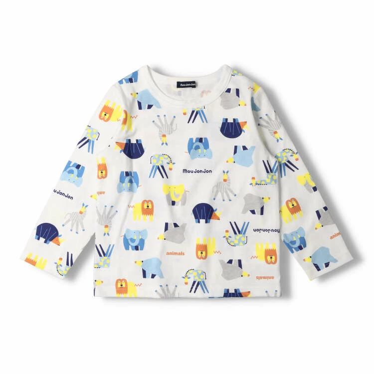 [現貨] 日本製丸高衣料 童裝動物恐龍印花純棉長袖T恤 (120cm) - BB Dressup