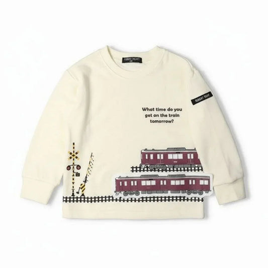 [現貨] 日本直送丸高衣料 童裝阪急電鐵白色長袖衛衣 - BB Dressup