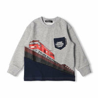 [現貨] 日本直送丸高衣料 童裝JR 貨運列車印花灰色長袖衛衣 - BB Dressup