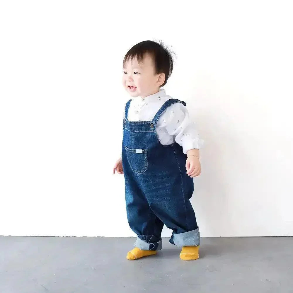 [現貨] 日本直送L.Copeck 嬰兒深藍色工人褲/吊帶褲 (80cm) - BB Dressup