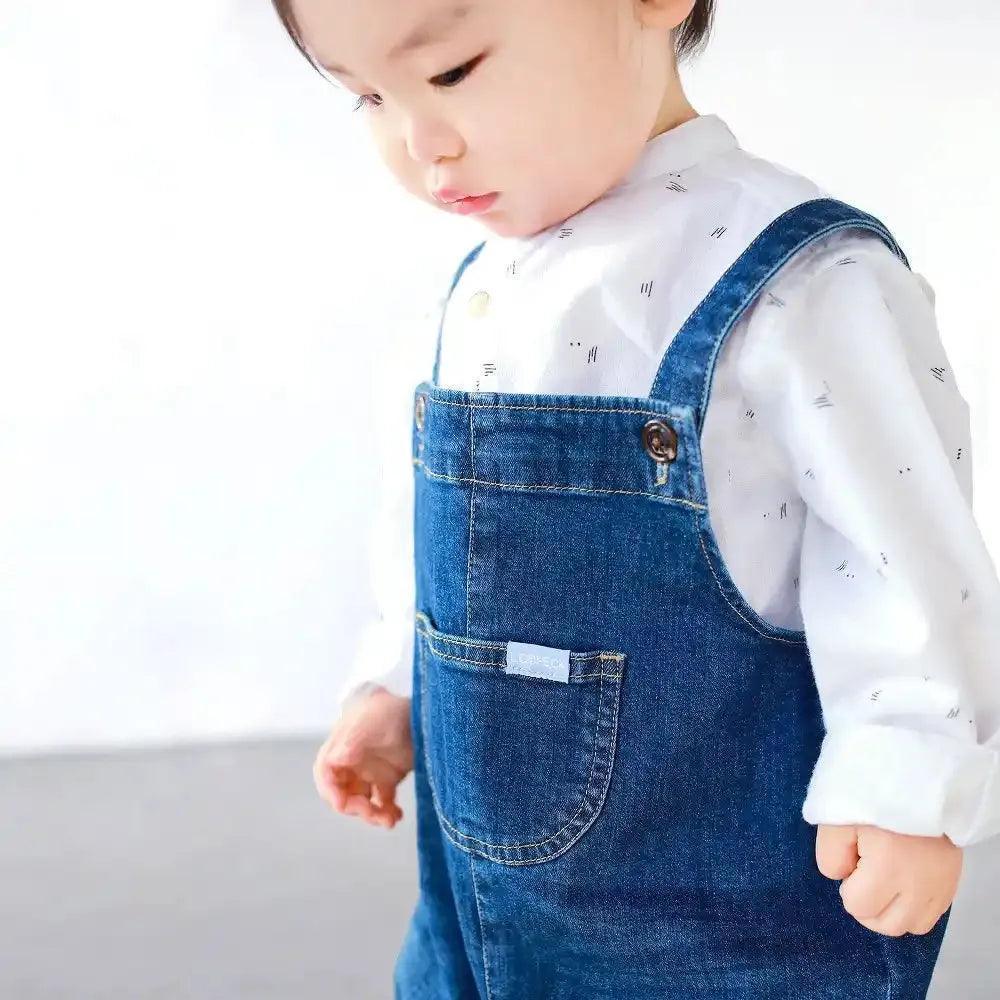 [現貨] 日本直送L.Copeck 嬰兒淺藍色工人褲/吊帶褲 (80cm) - BB Dressup