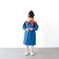 [現貨] 日本直送L.Copeck 女童淺藍色牛仔連身裙 (100-130cm) - BB Dressup