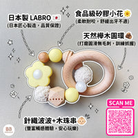 日本Labro-嬰兒出牙玩具-天然山毛櫸小木星與圓潤邊角特寫