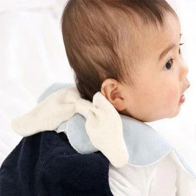 [現貨] 日本製 Lien De Famille粉藍色天使翅膀嬰兒口水肩/圍兜 - BB Dressup