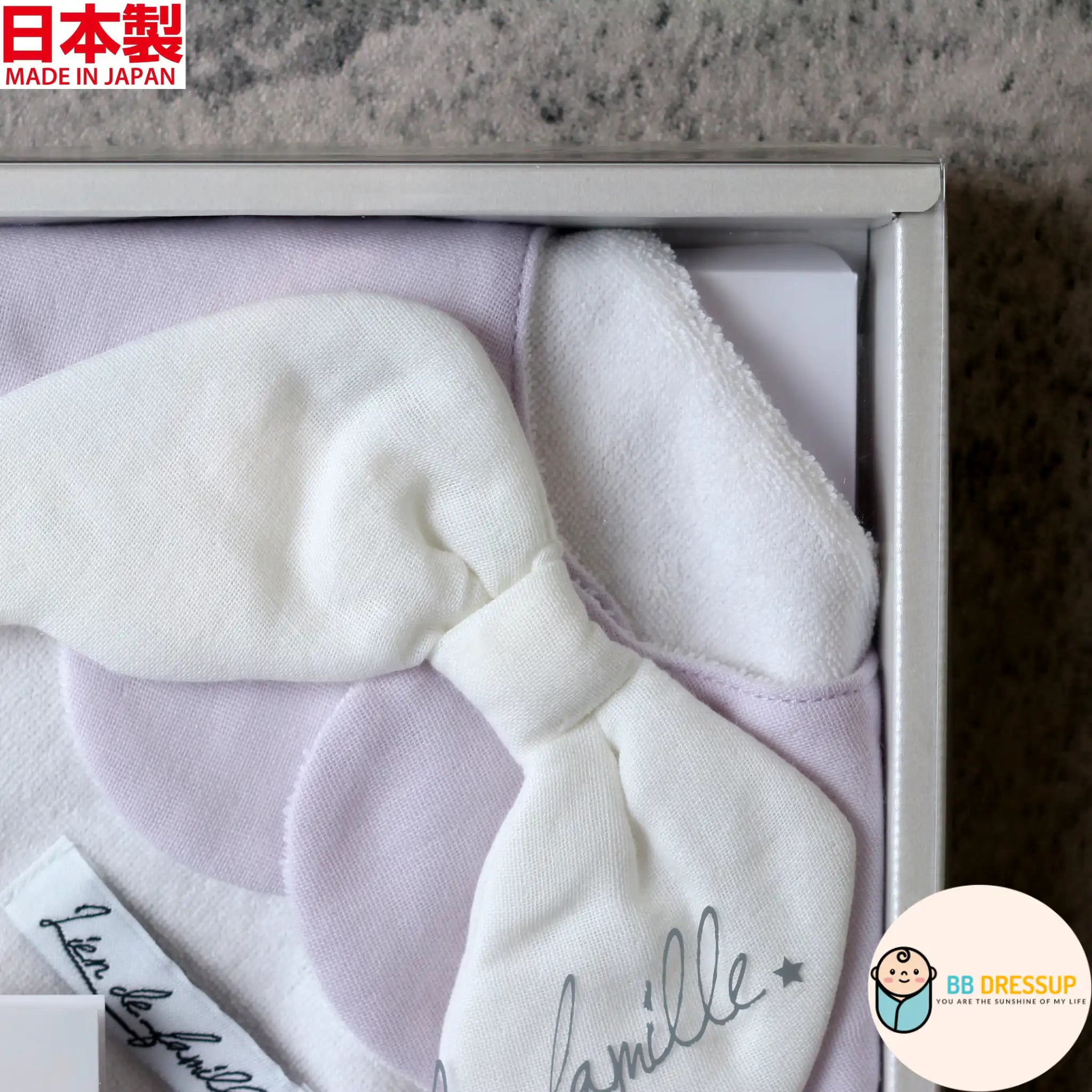 [現貨] 日本直送 Lien De Famille粉紫色天使翅膀嬰兒口水肩/圍兜 - BB Dressup