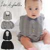 [現貨] 日本直送 Lien De Famille煲呔造型灰格仔禮服嬰兒口水肩/圍兜 - BB Dressup