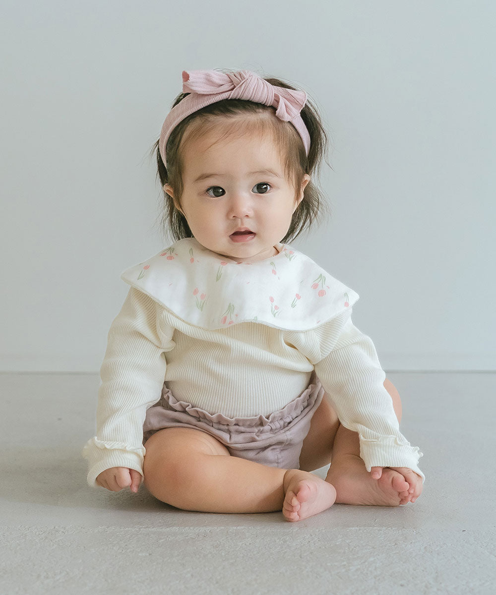 [現貨] 日本製 Lien De Famille鬱金香圓形嬰兒口水肩/圍兜 - BB Dressup