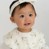[現貨] 日本製 Lien De Famille黃色小花圓形嬰兒口水肩/圍兜 - BB Dressup