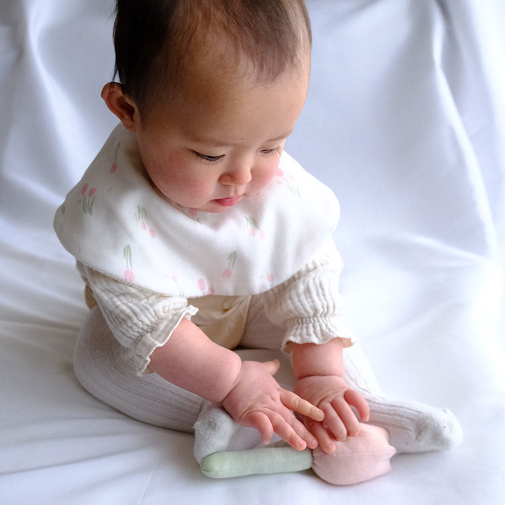 [現貨] 日本製 Lien De Famille鬱金香圓形嬰兒口水肩/圍兜 - BB Dressup