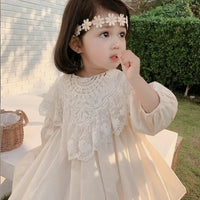 [現貨] 日本直送 Migaro 女童米色Lace連身裙洋裝 (100-110cm) - BB Dressup