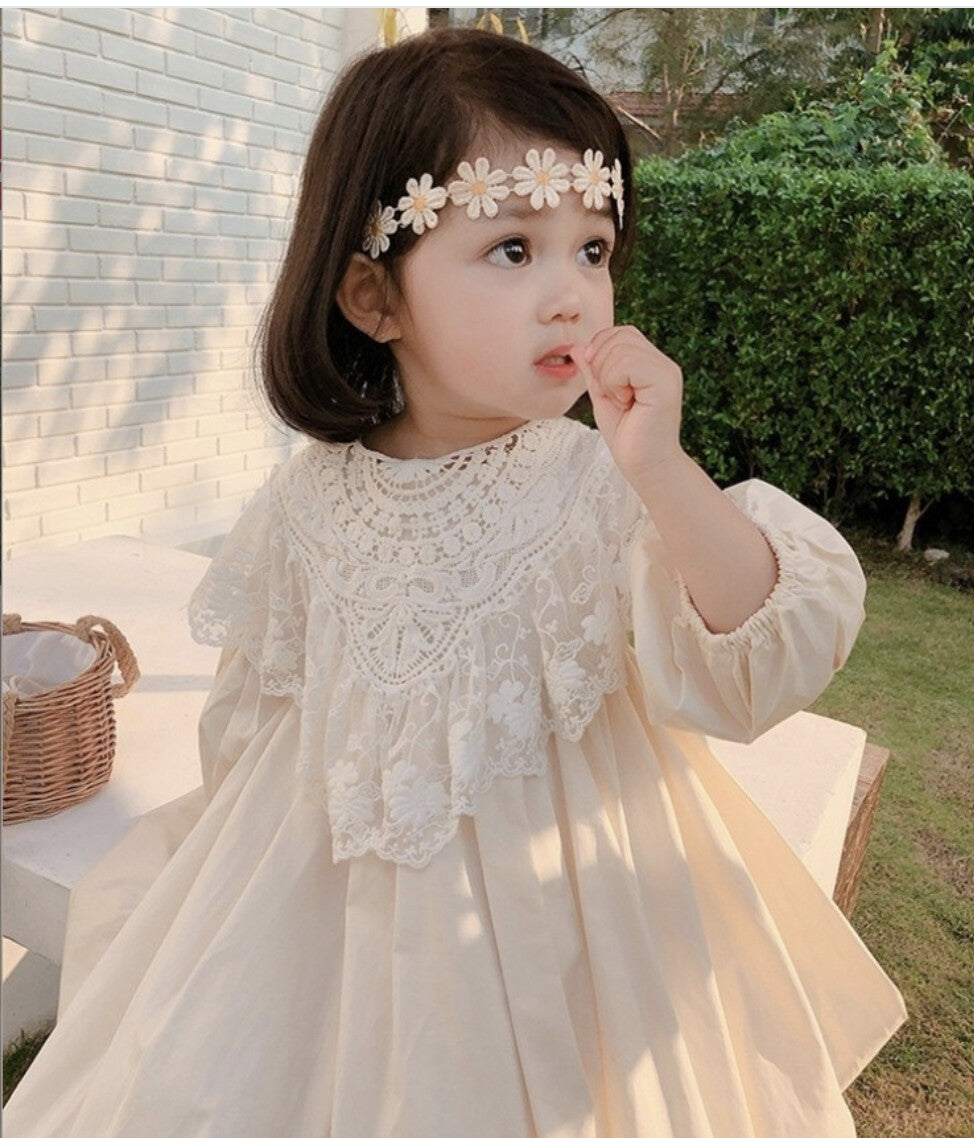 [現貨] 日本直送 Migaro 女童米色Lace連身裙洋裝 (100-110cm) - BB Dressup