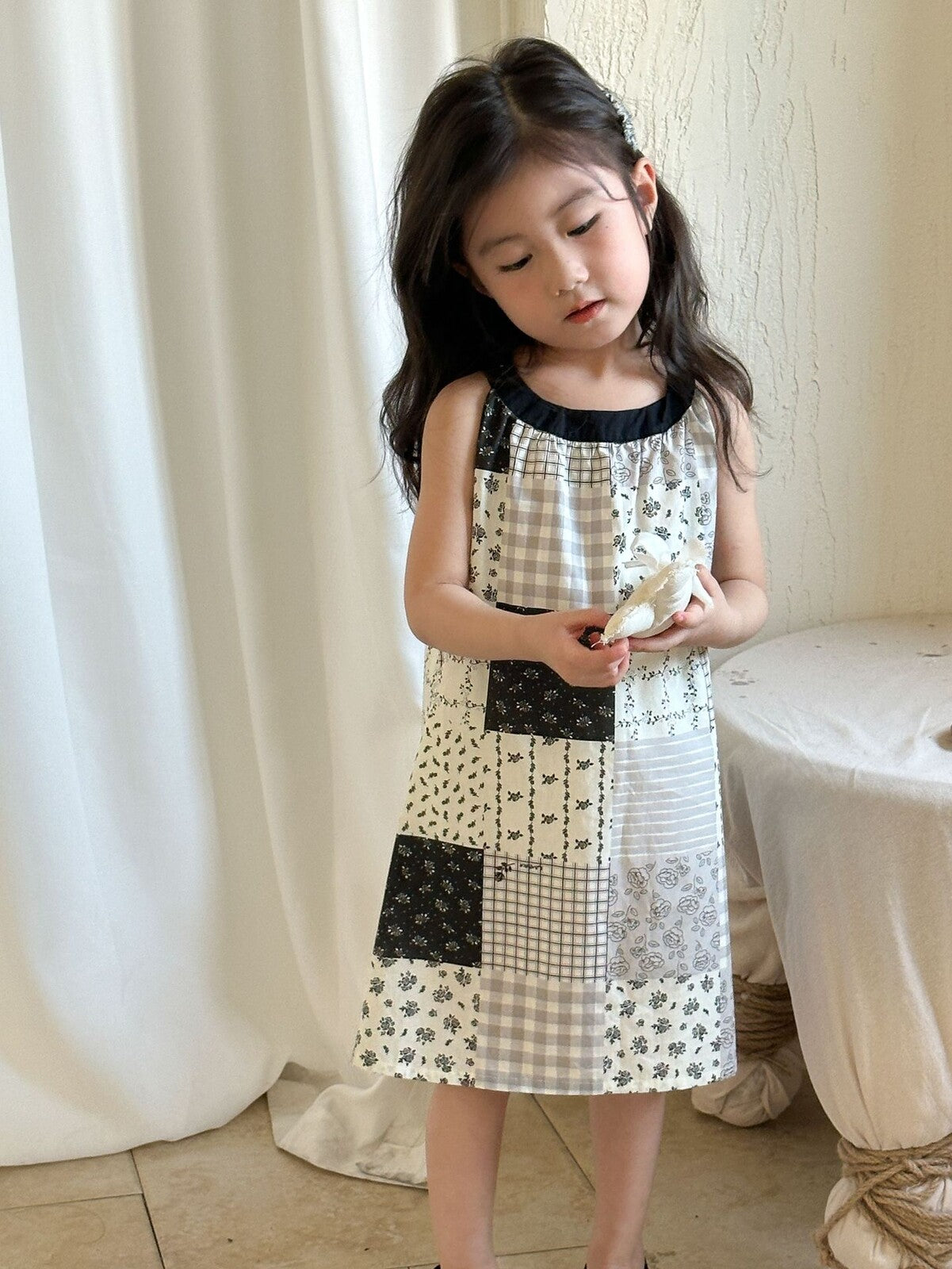 [現貨] 日本直送 Migaro 女童碎花拼砌連身裙 (80-100cm) - BB Dressup