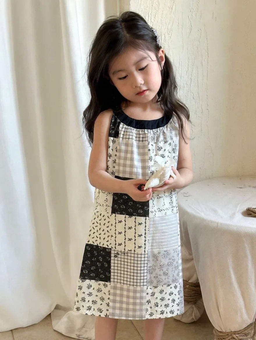 [現貨] 日本直送 Migaro 女童碎花拼砌連身裙 (80-100cm) - BB Dressup