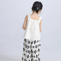 [現貨] 日本直送 Migaro 女童全棉白色荷葉吊帶背心 (100-110cm) - BB Dressup