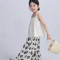 [現貨] 日本直送 Migaro 女童全棉白色荷葉吊帶背心 (100-110cm) - BB Dressup