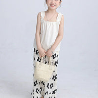 [現貨] 日本直送 Migaro 女童全棉白色荷葉吊帶背心 (100-110cm) - BB Dressup