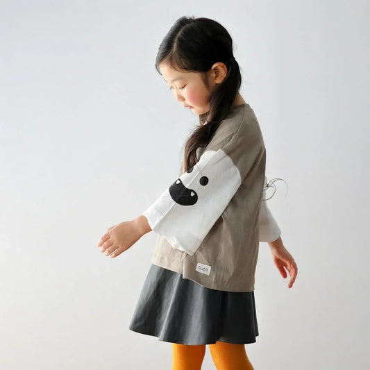 [現貨] 日本直送 Nico Hrat 童裝灰色小幽靈長袖T恤 (110-120cm) - BB Dressup